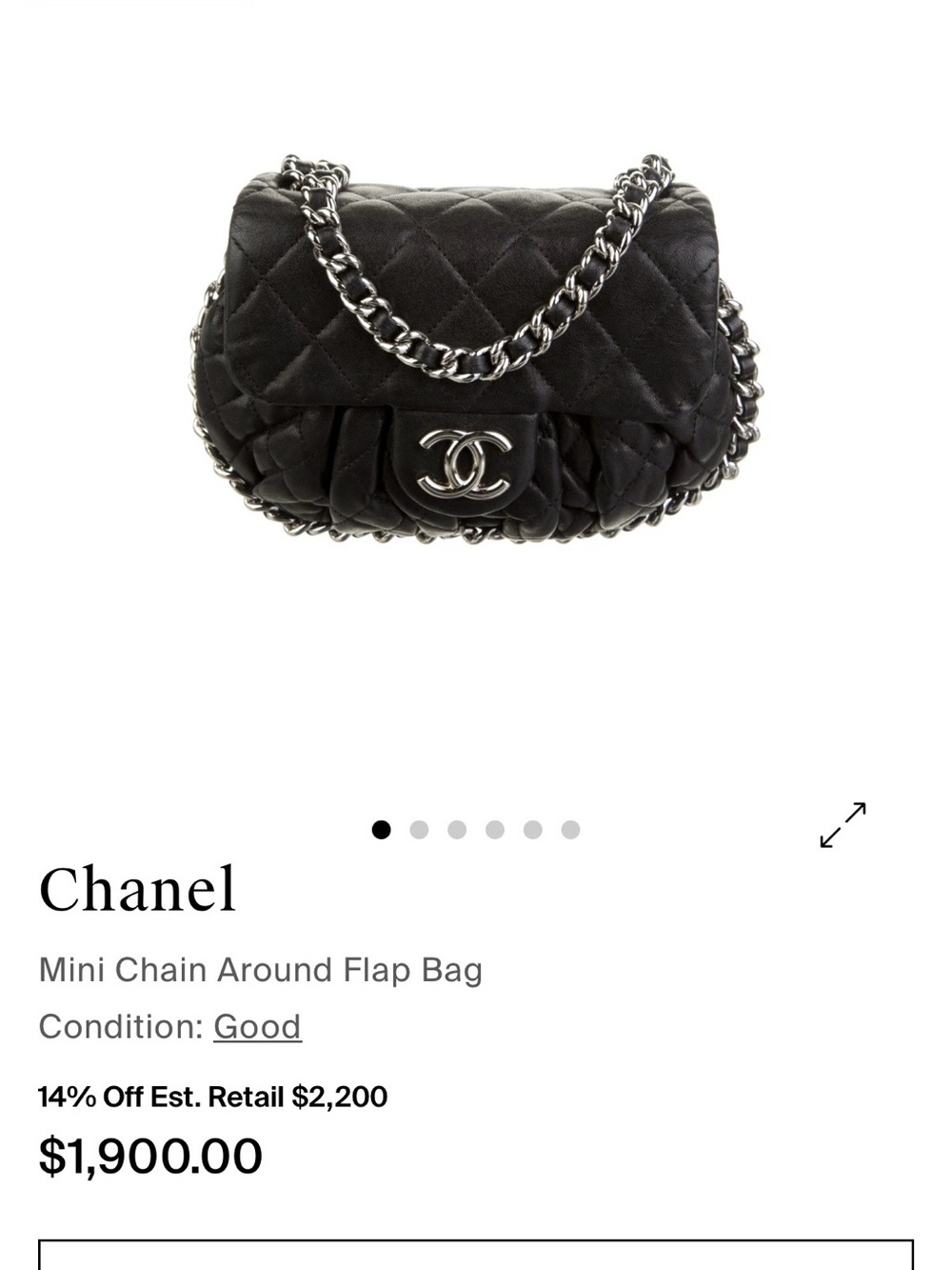CHANEL Black Quilted Mini Chain Around Flap Bag